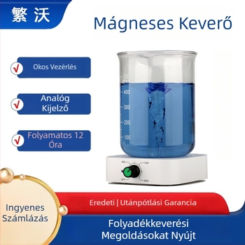 Laboratóriumi mágneses keverő FW 501 / FW 601, 1000 ml kapacitás, 110–240 V AC tápfeszültség, 240 V működési feszültség, tömeg 0,2 kg