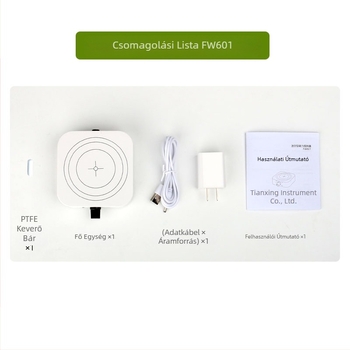 Laboratóriumi mágneses keverő FW 501 / FW 601, 1000 ml kapacitás, 110–240 V AC tápfeszültség, 240 V működési feszültség, tömeg 0,2 kg