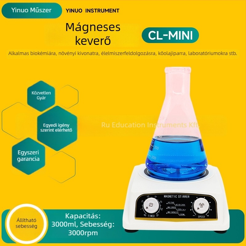 Hőmérséklet-szabályozású mágneses keverő kozmetikai emulziókhoz, 50W, 220V, XLD-C1 modell