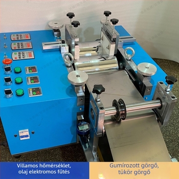 Fűtött görgős lamináló és forró bélyegző berendezés ragasztóbevonattal, vontatással és egyenletes hőmérséklet-szabályozással (szénacél/rozsdamentes acél)