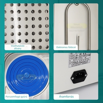 Hh-4j Digitális hőmérséklet-szabályozású vízfürdő, tartomány a környezeti hőmérséklettől 99,9°C-ig, pontosság ±0,5°C