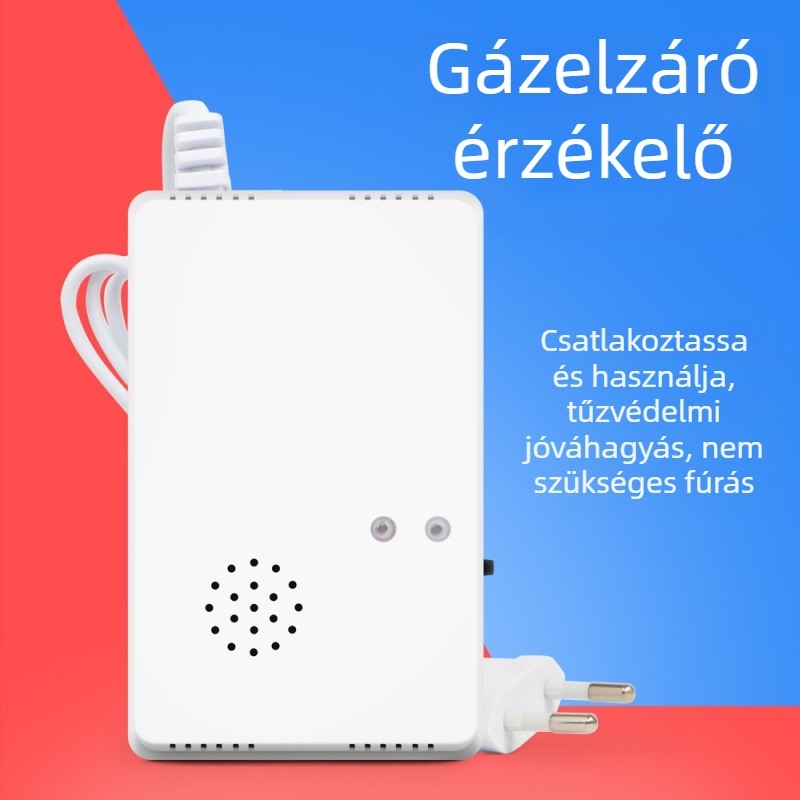 Fali szerelésű éghető gáz detektor GA002EU, rögzített típus, szén-gáz és földgáz mérésére, 220V, 150 g