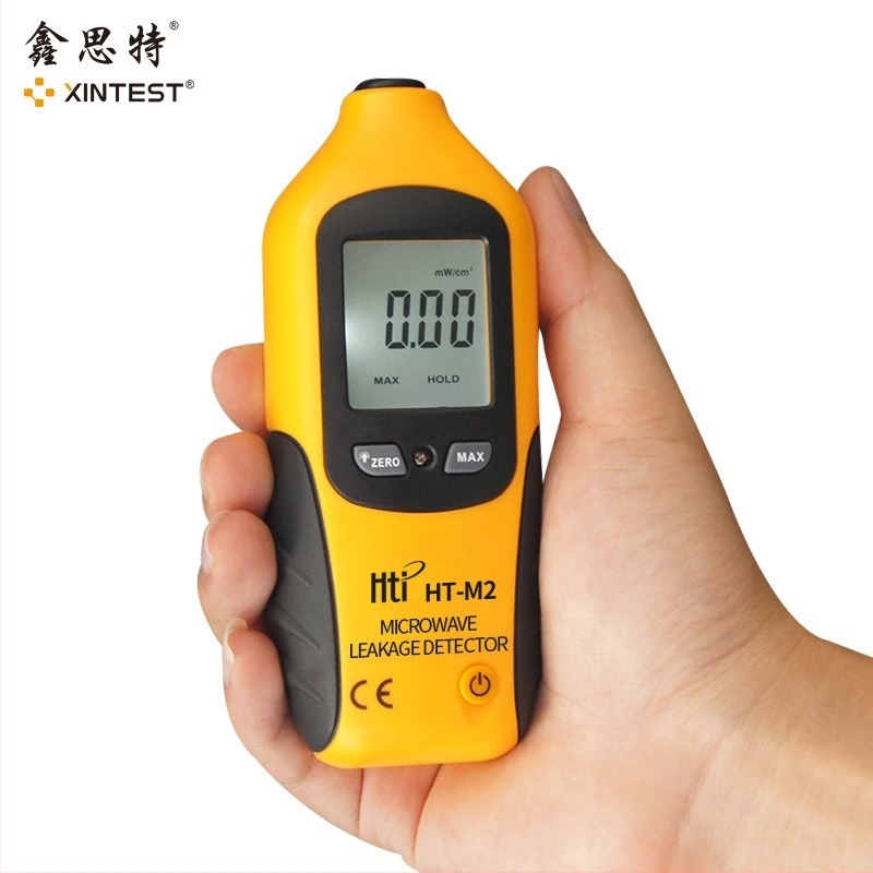 HT-M2 Mikrohullámú szivárgás detektor, elektromágneses sugárzás mérő, mérési tartomány 0–9.99 mW/cm², pontosság ±1 dB, felbontás 0.01, 9V elem