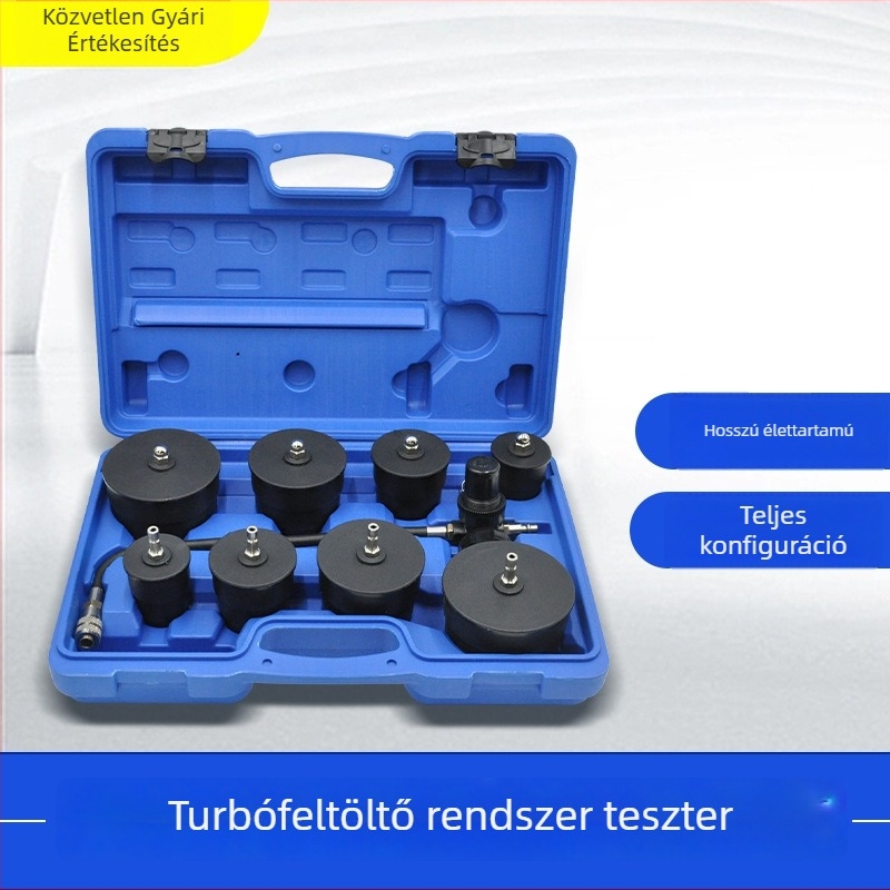 9 darabos készlet: turbófeltöltő rendszer szivárgás-tesztelő és görgő rendszer detektor – műanyag autókarbantartó eszköz