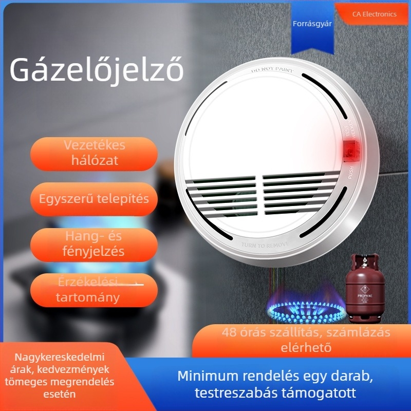 Gázriasztó detektor, vezetékes, mennyezetre szerelt, 12V, 180° detekciós szög, HC-29 modell, Blessed Electronics