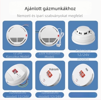 JD52 gázriasztó – fix, 12–24V tápegység, természetes gáz detektor, 20–40 m² lefedettség