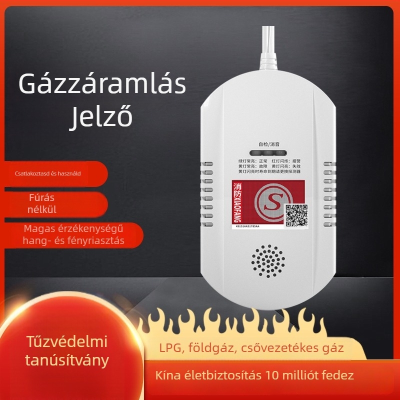 JT-WD101 Otthoni gázdetektor, riasztó, 220V, 10 m észlelés, Metán, távoli riasztás