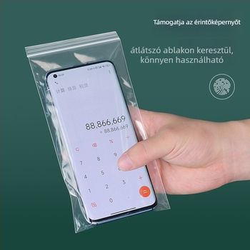 Ziplock zacskók mobilttelefon tartozékainak csomagolásához, átlátszóak, vastítottak, egyszer használatosak, zárhatóak; anyag: új anyag; zárási hossz: 1–1,5 cm; használat: mobilteljes tartozékok csomagolása