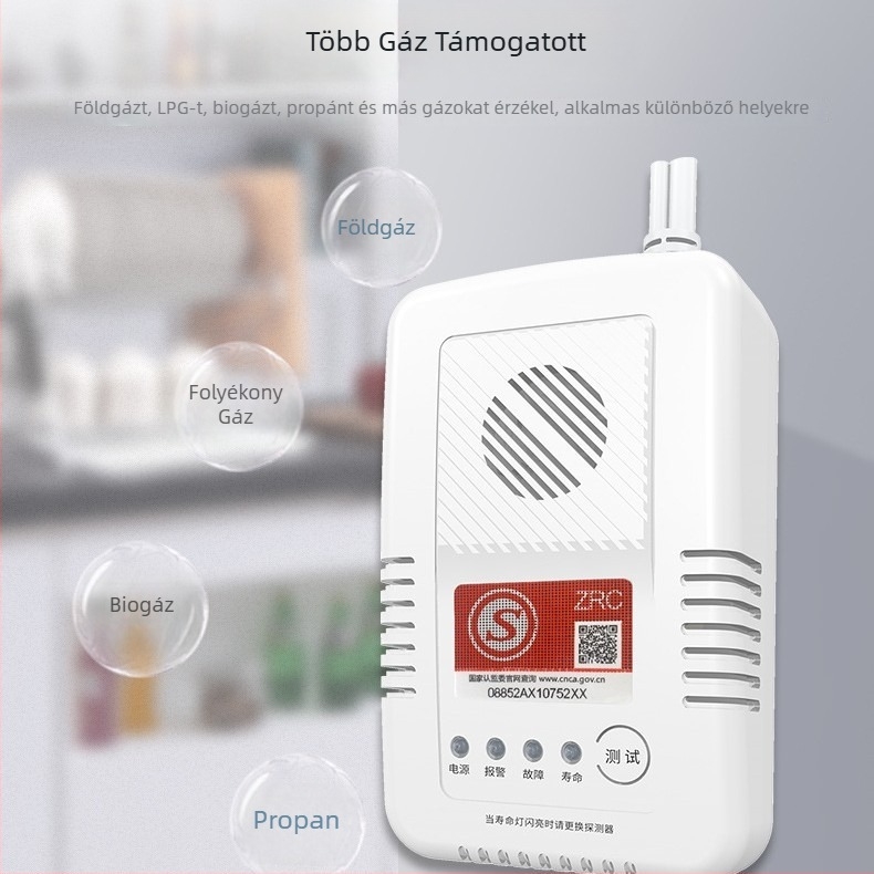 Rögzített otthoni gyúlékony gázszivárgás-riasztó – metán/természetes gáz/folyékony gáz/propán, modell PG-R03D, 220V/50Hz