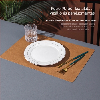 Négyzet alakú bőralátét északi stílusban, retro könnyű luxussal, vízálló és nedvességálló, kétszintes szigetelés, otthoni használatra