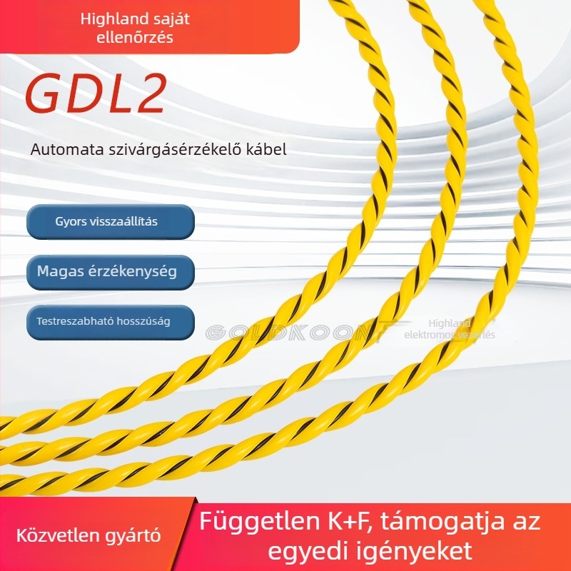 GDL2 vízszint-riasztó detektor, rögzítés típusa: szerelhető, RS485 riasztó relé, vezetékes kommunikáció, észlelési távolság 500