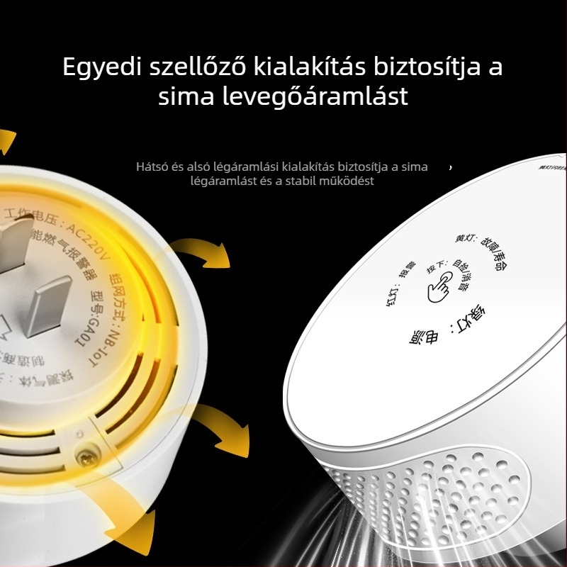 Meian GA01 Bluetooth gázriasztó, 360° észlelés, 30 m² lefedettség, falra szerelhető, 2.4 GHz vezeték nélküli, 90-240 V