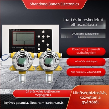Rögzített gyúlékony gáz detektor – mérési tartomány 10–95% RH, pontosság ±3% FS, feszültség 12–36 VDC