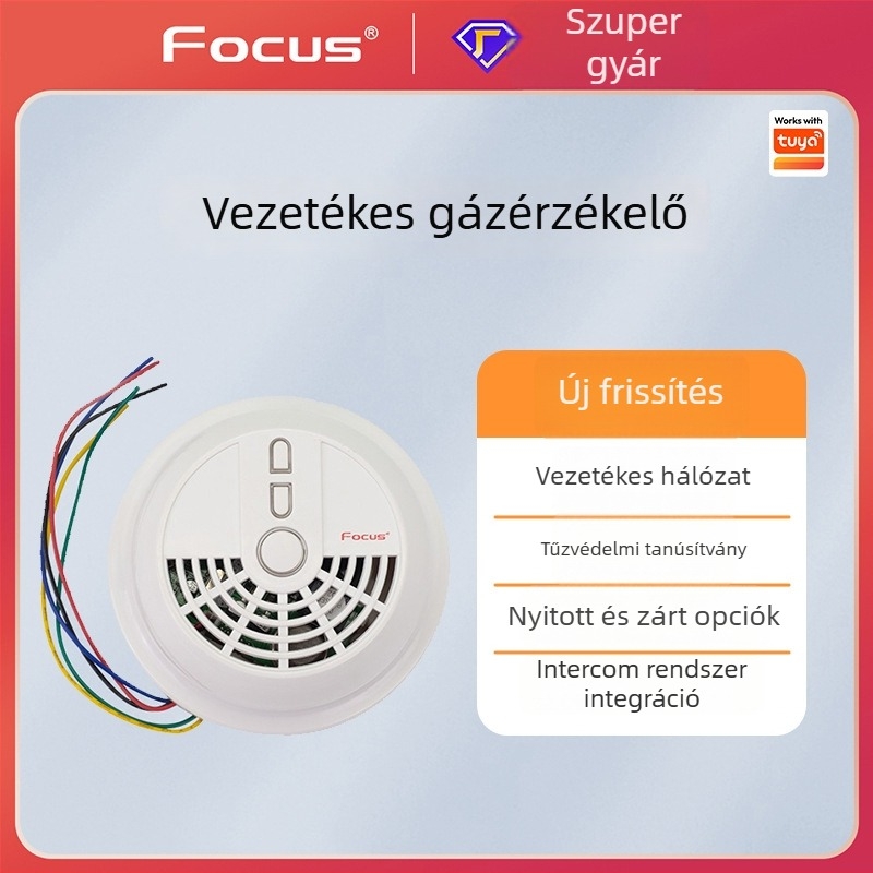 Gázriasztó detektor MD2003, 12V, 360° érzékelés, vezeték nélküli, falra szerelhető
