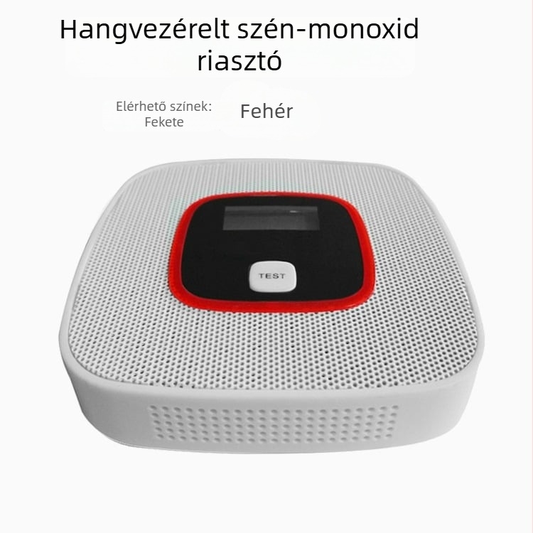 Otthoni szén-monoxid riasztó, vezeték nélküli CO detektor, D-616 modell, 180° észlelés, hang- és fényriasztás, falra szerelhető