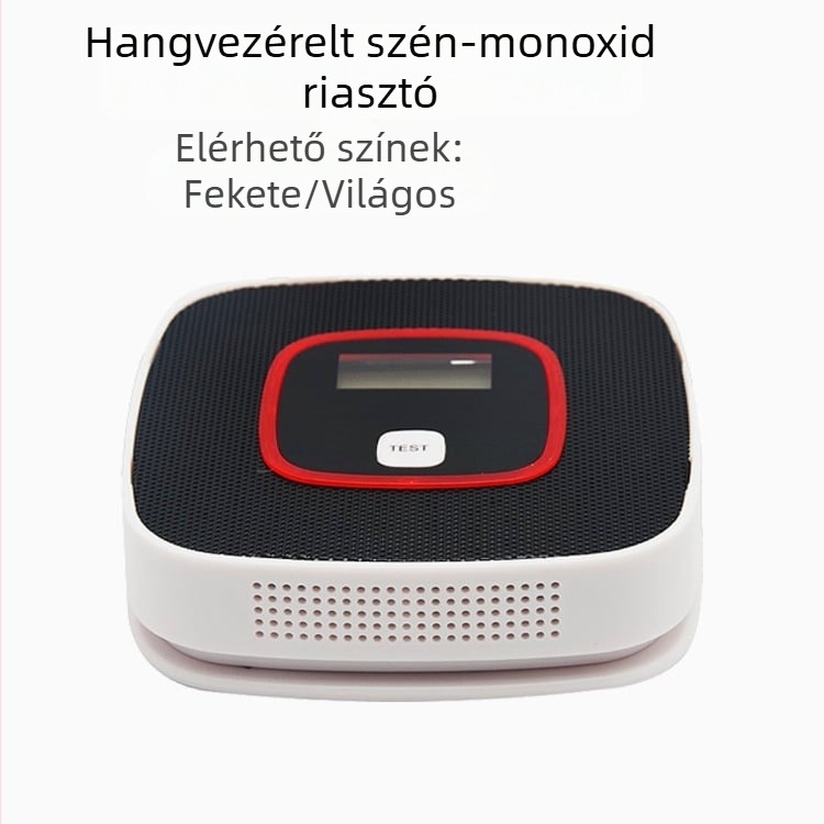 Otthoni szén-monoxid riasztó, vezeték nélküli CO detektor, D-616 modell, 180° észlelés, hang- és fényriasztás, falra szerelhető