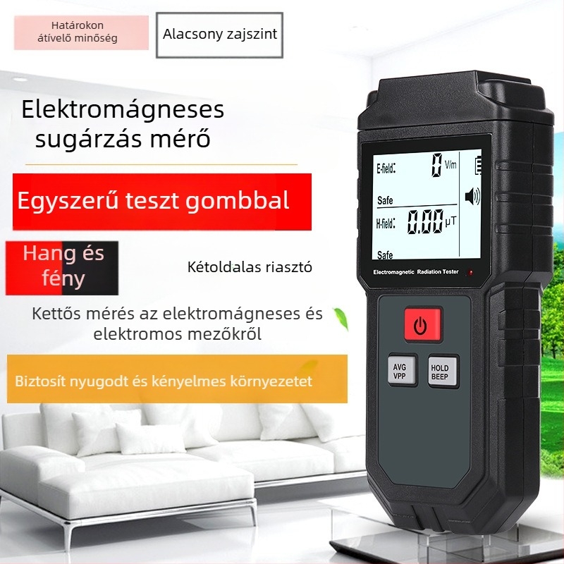Agoal EMF-tesztelő 825 – mikróhullám-szivárgás detektor és otthoni elektromágneses sugárzás monitor, tápfeszültség 6.3–50 V