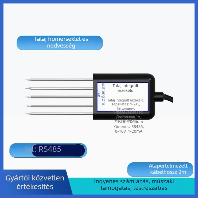 Talajhőmérséklet- és nedvességérzékelő nehézfémek detektálásával, JS-SENSOR-SOIL modell