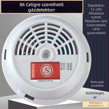Rögzített gázdetektor HL-86 gyúlékony gázokhoz – mérési tartomány 8 m, feszültség 12–16 V, detektálja a metánt, a földgázt és LPG-t
