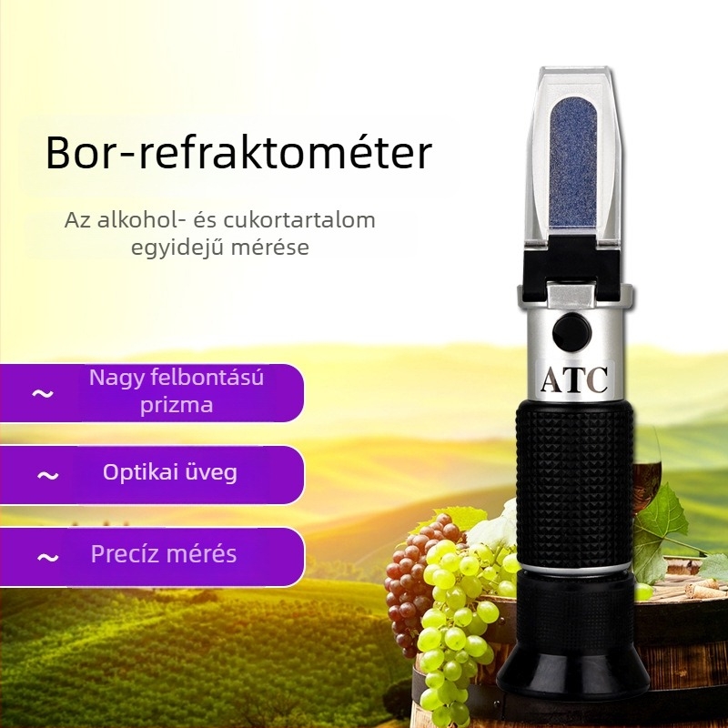 Chuang Ji Mei CJM-112-a prizmás refraktométer gyümölcslében, szőlőborban, rizsborban és likőrben az alkoholtartalom mérésére, 0–25% ABV