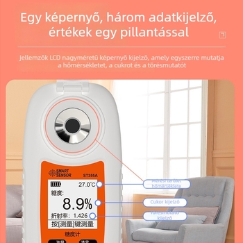 Xima digitális cukormérő — magas pontosságú gyümölcscukor-tartalommérő és édességteszter, lekvár és italok számára, ST355A