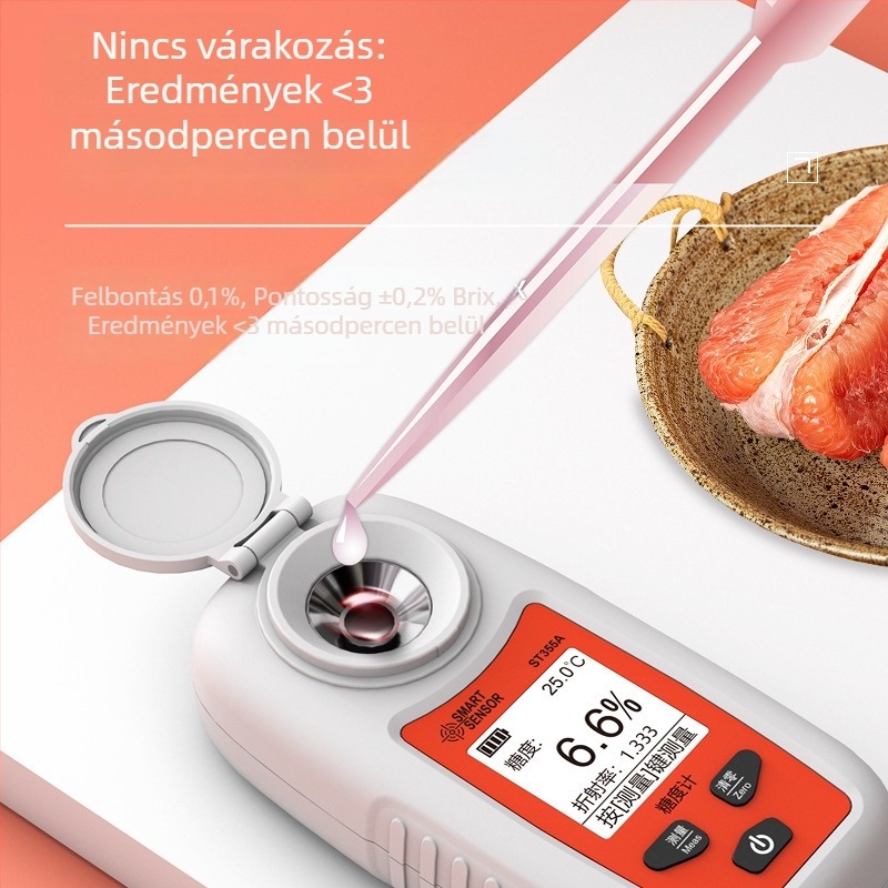 Xima digitális cukormérő — magas pontosságú gyümölcscukor-tartalommérő és édességteszter, lekvár és italok számára, ST355A