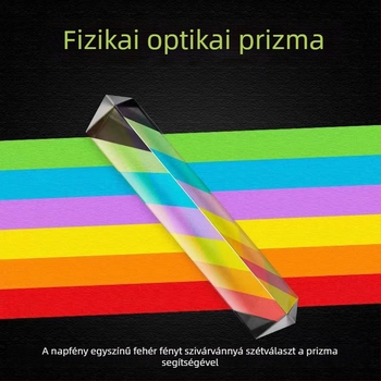 Gyerekeknek szóló oktatási optikai prizmaszett — hét színű szivárványfény, háromszög alakú prizma, refrakciós lencse