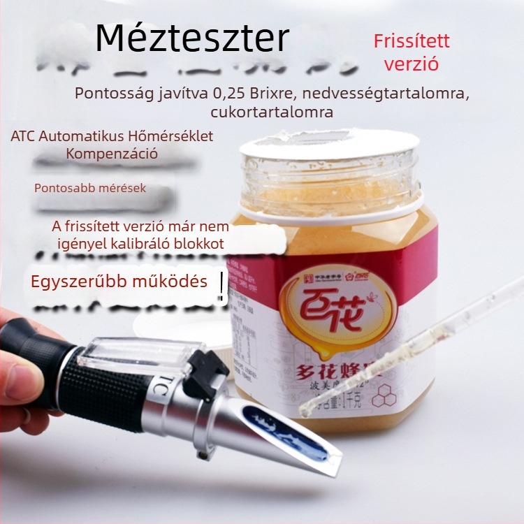 Kézi méz refraktométer, Brix mérő, 116ATC, méz koncentráció méréséhez