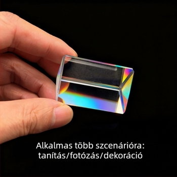 K9 optikai üveg háromszögű prizmája refrakciós bemutatókhoz, oktatási eszköz optikai műszerekhez