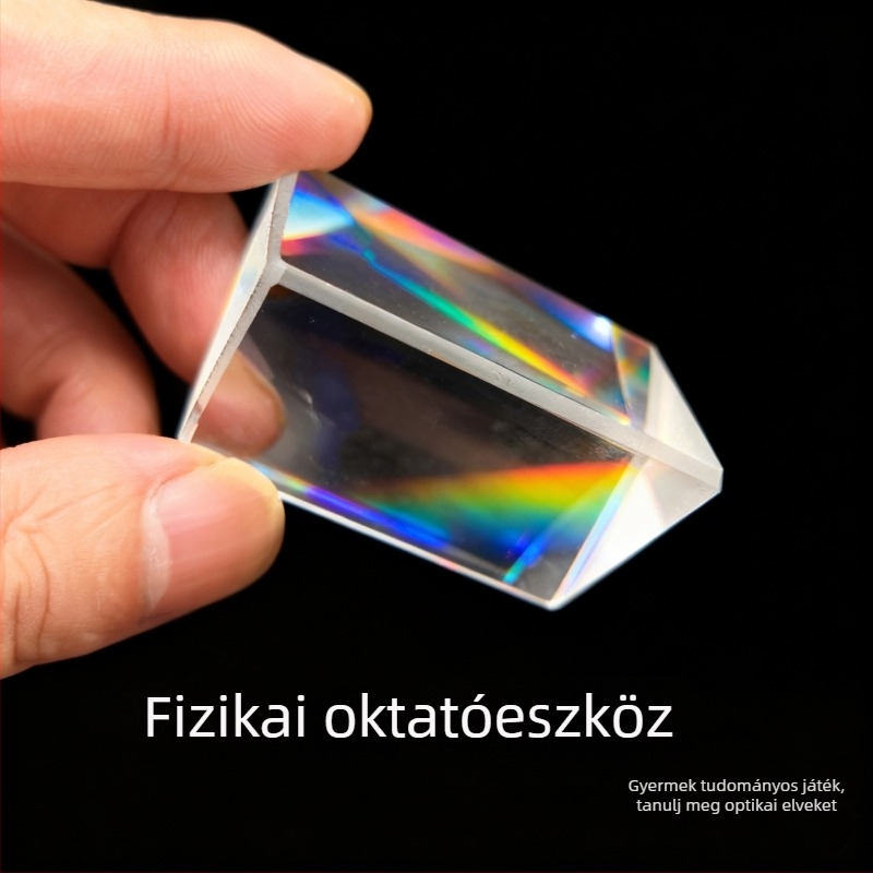 K9 optikai üveg háromszögű prizmája refrakciós bemutatókhoz, oktatási eszköz optikai műszerekhez