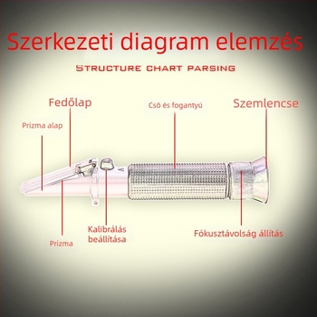 Kézben tartható refraktométer antifrízhez és fagyáspont méréséhez, fagyáspont mérő, elektrolit hidrométer (-50 °C–0 °C)