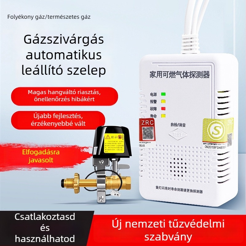 Gázriasztó detektor JY-CX131, Mutual Security márka, gyúlékony gázokra, tömege 150 g