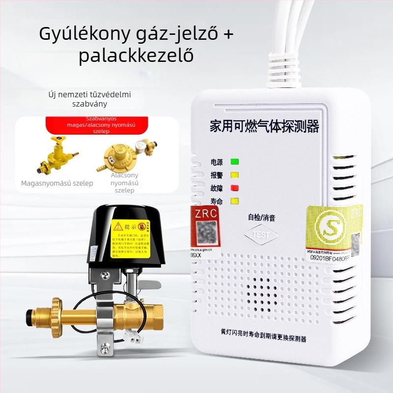 Gázriasztó detektor JY-CX131, Mutual Security márka, gyúlékony gázokra, tömege 150 g