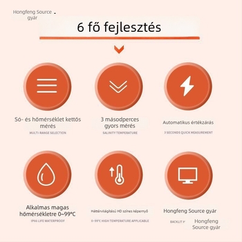 Elektronikus sómérő és salinitásmérő élelmiszer-sóoldathoz, magas pontosságú tengervíz-hidrométer