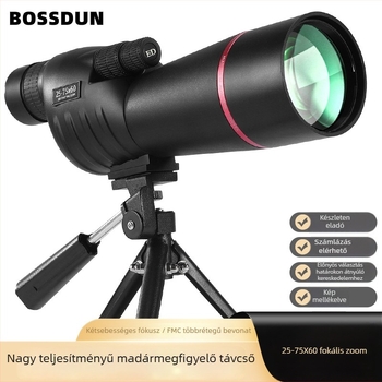 Madártávcső, 25–75x60, állványos kivitel, éjszakai látás, fénykép/videó élő közvetítés