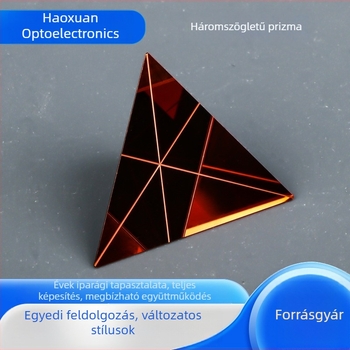 Rézbevonatú háromszögprizma, nagy pontosságú optikai eszköz, nagy fényáteresztés és magas törésmutató, prizmalencse