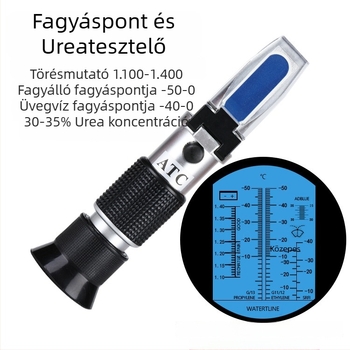 Gépjármű antifagyasztó fagyáspont-mérő és urea oldat koncentráció-mérő; autófolyadék-hidrométer