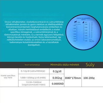 Állatorvosi refraktométer macskák és kutyák számára – vizelet specifikus gravitációja és szérumfehérje-koncentráció mérése