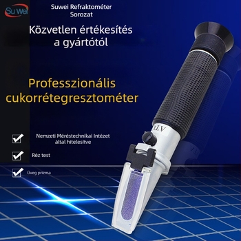 Abbe refraktométer cukortartalom mérésére gyümölcslében, szója tejben és mézben; mérési tartomány 0-90% Brix; modell 0-90%