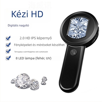 Hordozható HD elektromos nagyító és digitális mikroszkóp LED-del azonosításra és értékelésre