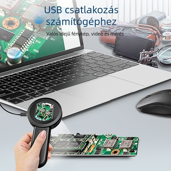 Hordozható HD elektromos nagyító és digitális mikroszkóp LED-del azonosításra és értékelésre
