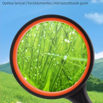 Kézben tartható nagyító magas felbontású optikával olvasáshoz és azonosításhoz