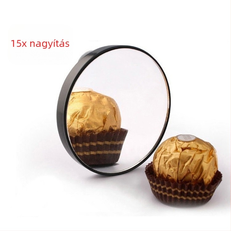 Fürdőszobai sminktükör 15x nagyítás, két szívófejjel, Ø 8,8 cm