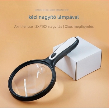 LED nagyító világítással, 10x, kézben tartható, modell 4986E, 4 LED