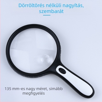 LED nagyító világítással, 10x, kézben tartható, modell 4986E, 4 LED