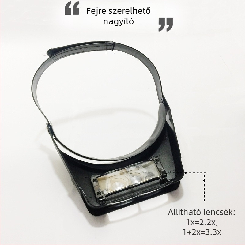 Fejre szerelhető LED-es világítású nagyító karórák javításához, hordozható, nagy felbontású