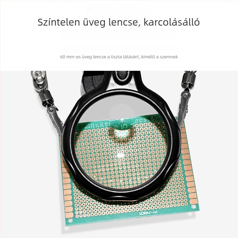 Asztali elektromos forrasztó állomás nagyítóval és rögzítő idommal mobiltelefon javítására, PCB- és alaplap