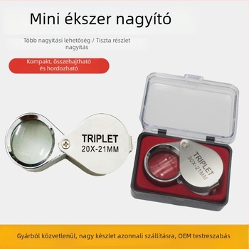 Összecsukható nagyító ékszerek és antik tárgyak azonosításához, 30x nagyítás, hordozható kézi lencse