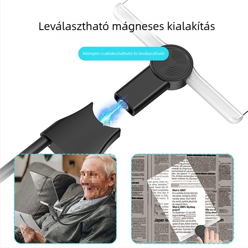 Sank 8039-3 nyakba akasztható nagyító, négyszögletes, akril, teljes oldal olvasásához