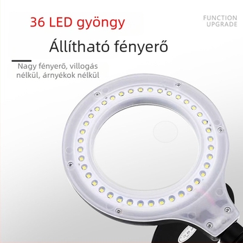Erős LED-es világítással ellátott nagyítóasztali lámpa mobiltelefon javításához, elektronikai munkákhoz, nyomtatott áramkörök és ékszerértékeléshez